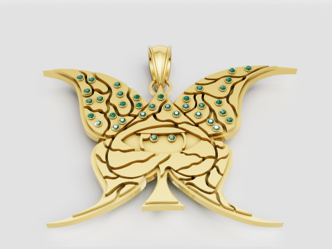 Yellow Gold Textured Polished PENDANT 3Dプリントモデル