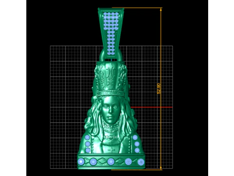 H Diamond Yellow Gold Ruby PENDANT 3D Print Model