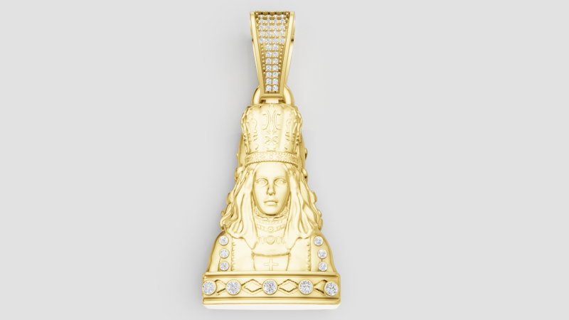 H Diamond Yellow Gold Ruby PENDANT 3D Print Model .c4d .max .obj .3ds .fbx .stl .blend