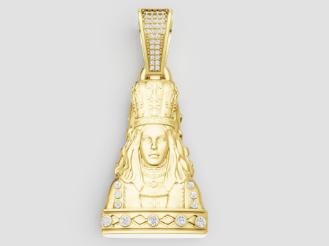 H Diamond Yellow Gold Ruby PENDANT 3D Print Model