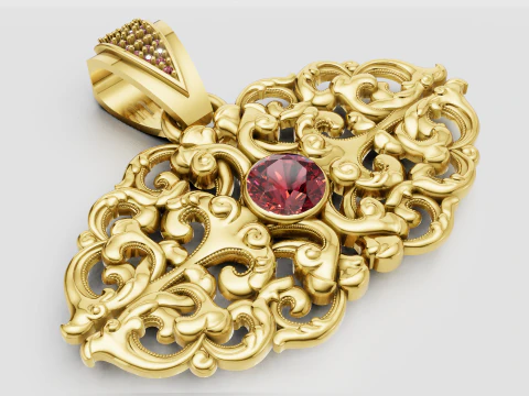 Un pendentif et un collier design PENDANT Modèles 3D en vedette