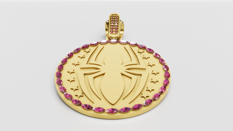 Stylish Spiderman PANDANT 3D PENDANT 3D Принт Модель .c4d .max .obj .3ds .fbx .stl .blend