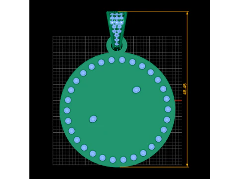 STAR DESIGN MOUSE COIN PENDANT 3D Print Model