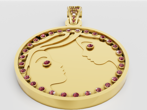 STAR DESIGN MOUSE COIN PENDANT 3D-Druckmodell