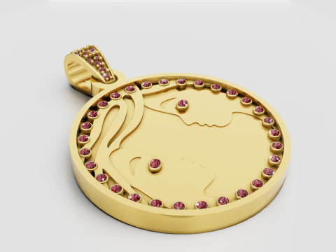 STAR DESIGN MOUSE COIN PENDANT 3D Print Model