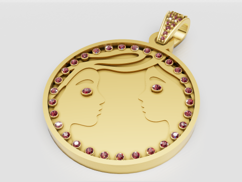 STAR DESIGN MOUSE COIN PENDANT 3D-Druckmodell