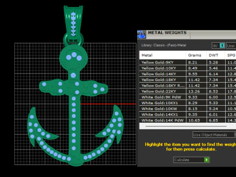 Diamond Anchor Ankh Pendant 3D Print Model