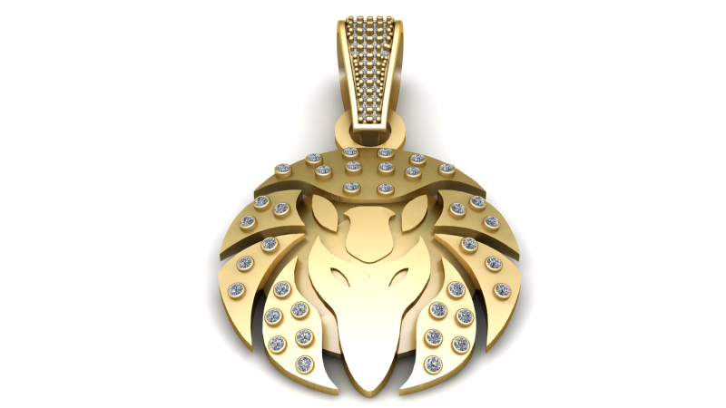 Zodiac Symbol Sign 3D PENDANT 3Dプリントモデル .c4d .max .obj .3ds .fbx .stl .blend 