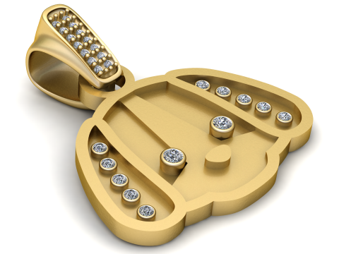 Hip Hop GOLD PENDANT 3D PRINTABLE MODEL pendant Modelo de Impressão 3D