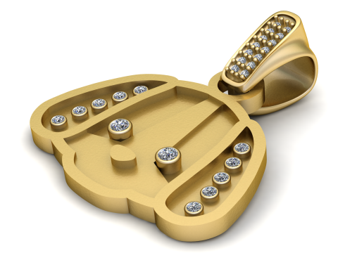 Hip Hop GOLD PENDANT 3D PRINTABLE MODEL pendant Modelo de Impressão 3D