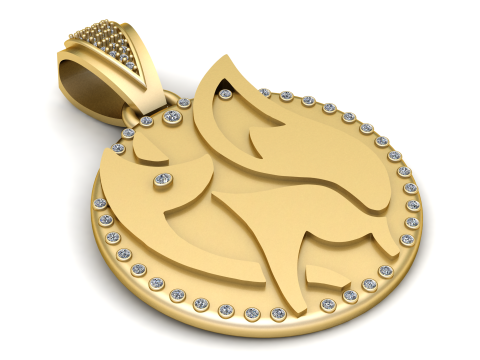 Fashion Ring Zircon pendant 3D Print Model