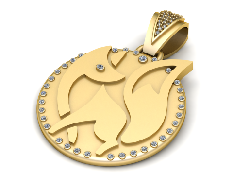 Fashion Ring Zircon pendant 3D Print Model