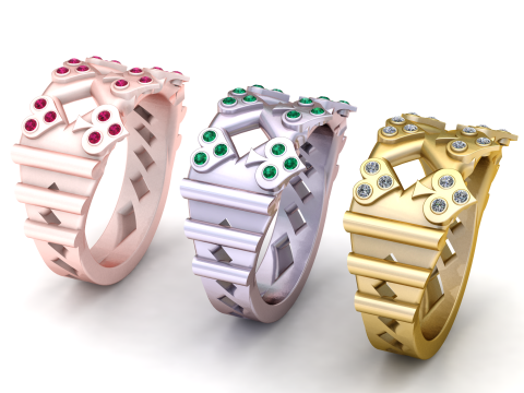 Indian style diamond set PENDANT 3D Print Model