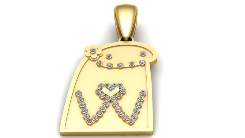 Top Quality Initial Name Letter Necklace PENDANT 3D-printmodel .c4d .max .obj .3ds .fbx .stl .blend