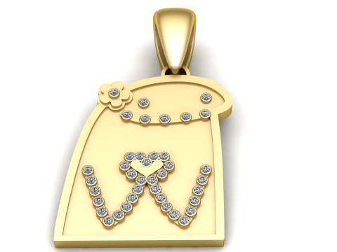 Top Quality Initial Name Letter Necklace PENDANT 3D-printmodel