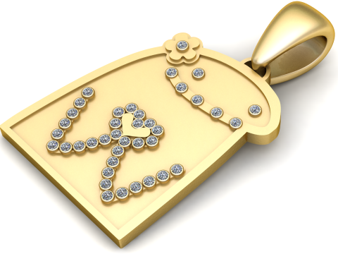 Top Quality Initial Name Letter Necklace PENDANT 3D-printmodel