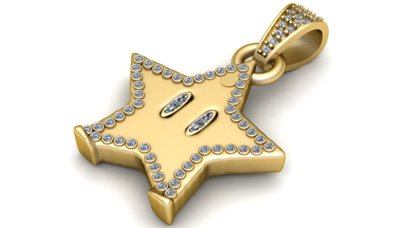 Star Shape Pendant Necklace PENDANT 3D 打印模型 .c4d .max .obj .3ds .fbx .stl .blend
