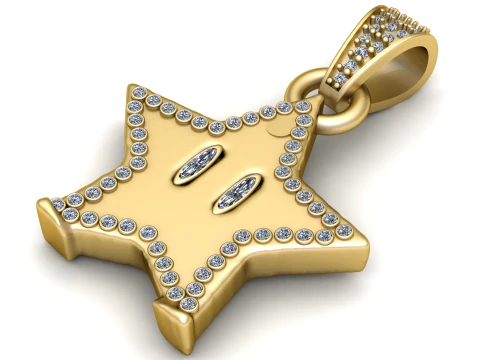 Collar con colgante en forma de estrella COLGANTE Modelo de impresión 3D