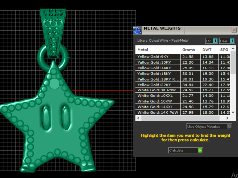 Star Shape Pendant Necklace PENDANT 3D 打印模型