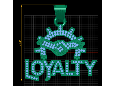 Diamond Loyalty First Charm Pendant 3D Print Model