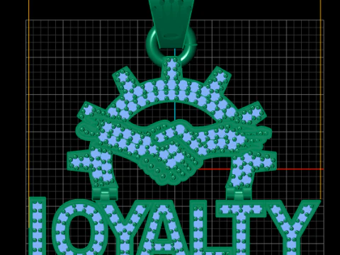 Diamond Loyalty First Charm Pendant 3D Print Model