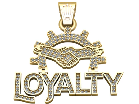 Diamond Loyalty First Charm Pendant 3D Print Model