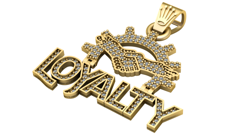 Diamond Loyalty First Charm Pendant 3D 프린트 모델 .c4d .max .obj .3ds .fbx .stl .blend
