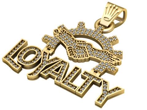 Diamond Loyalty First Charm Pendant 3D Print Model