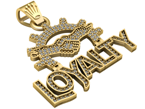 Diamond Loyalty First Charm Pendant 3D 프린트 모델