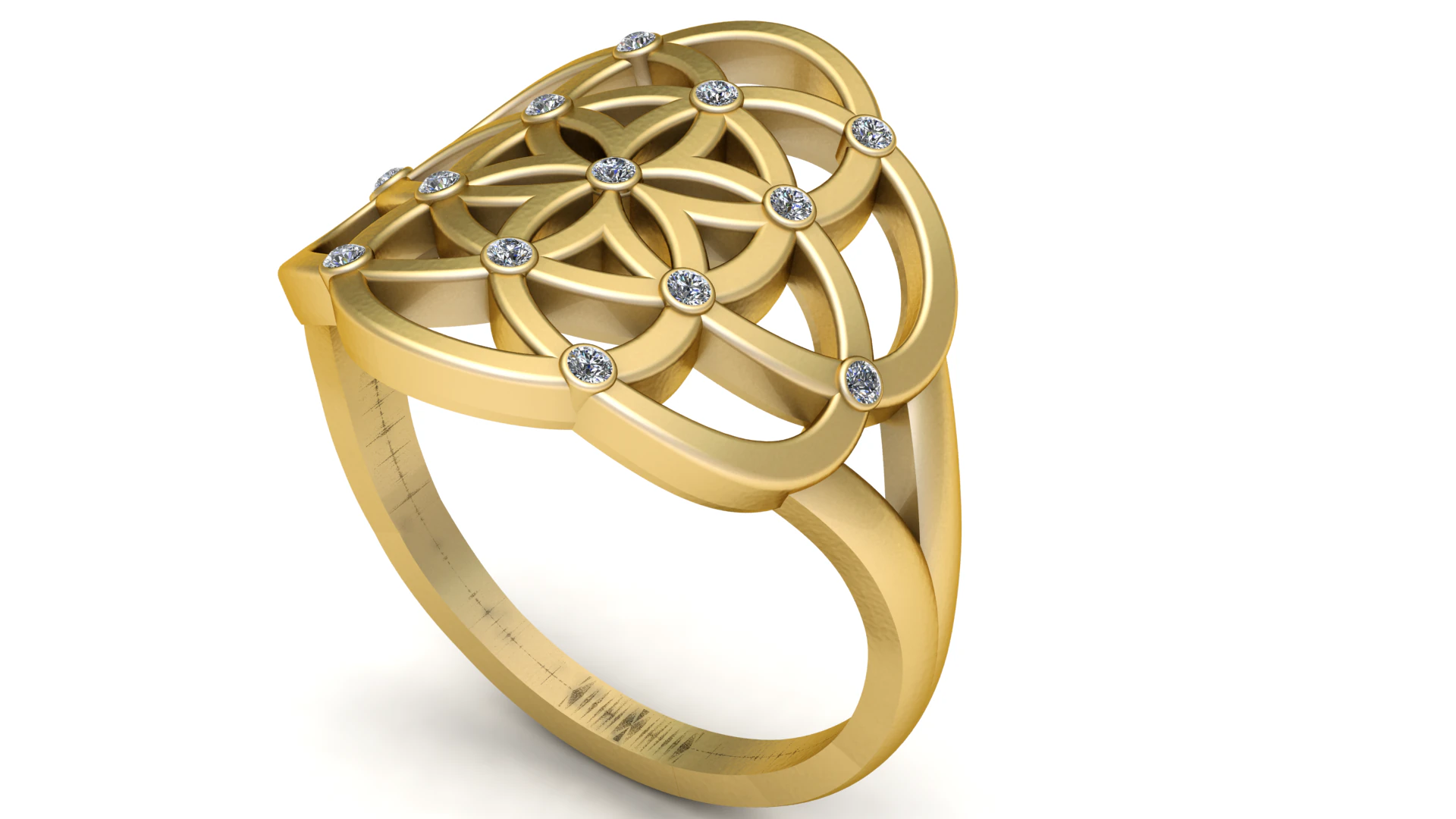 Qiming Sacred Geometry Flower Of Life Ring Female PENDANT 3D Print Model .c4d .max .obj .3ds .fbx .stl .blend 
