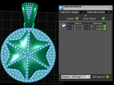 Treasure Jewels Shine Gold PENDANT 3D Print Model