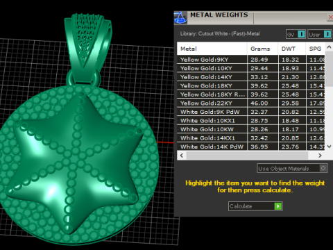 Treasure Jewels Shine Gold PENDANT 3D Print Model