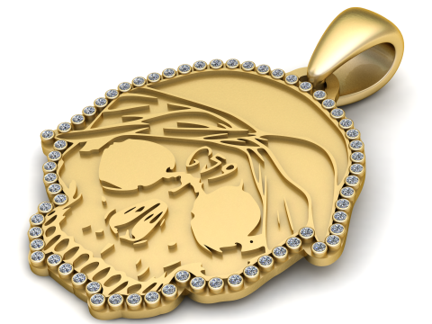 Grim Reaper The Lord of Death Pendant 3D Print Model