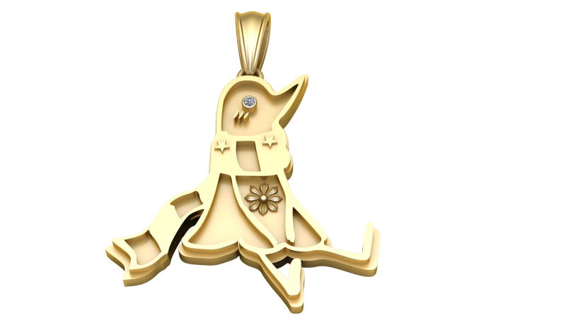 Pamiętnik Pozłacany wisiorek Model do druku 3D .c4d .max .obj .3ds .fbx .stl .blend 