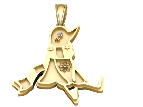 Memoir Gold plated pendant 3D Print Model