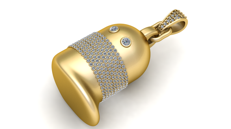 Aokaishen Bell Shaped Mens Pendants Model Cetak 3D .c4d .max .obj .3ds .fbx .stl .blend 