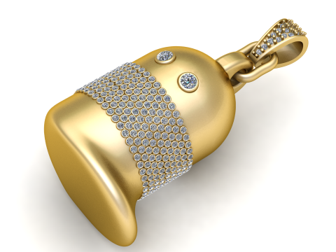 Aokaishen Bell Shaped Mens Pendants Model Cetak 3D