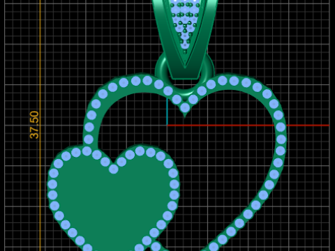 Moissanite Heart Pendant 3D Print Model