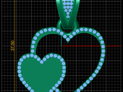 Moissanite Heart Pendant 3D Print Model