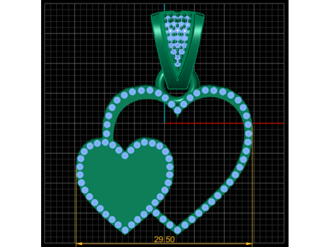 Moissanite Heart Pendant 3D Print Model