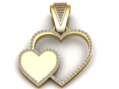Moissanite Heart Pendant 3D Print Model