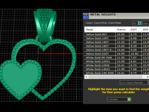 Moissanite Heart Pendant 3D Print Model