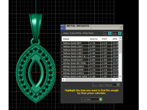 Amethyst Diamond Necklace pendant 3D Print Model