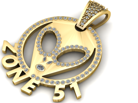 ヒップホップジュエリーエイリアンペンダントネックレスゴールドペンダント 3Dプリントモデル