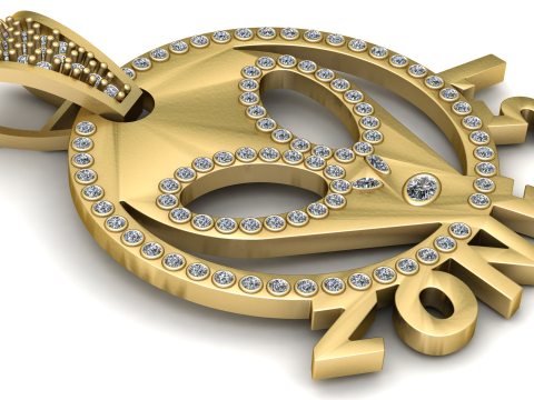 ヒップホップジュエリーエイリアンペンダントネックレスゴールドペンダント 3Dプリントモデル