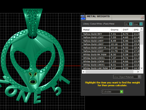 ヒップホップジュエリーエイリアンペンダントネックレスゴールドペンダント 3Dプリントモデル