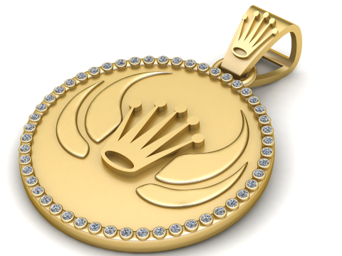 Style Medallion Sterling Silver Necklace pendant 3D Print Model