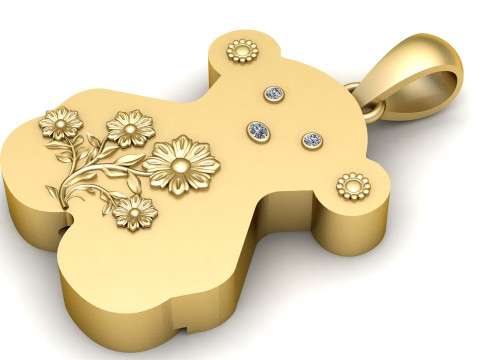 Bear Necklace Tous pendant 3D Print Model