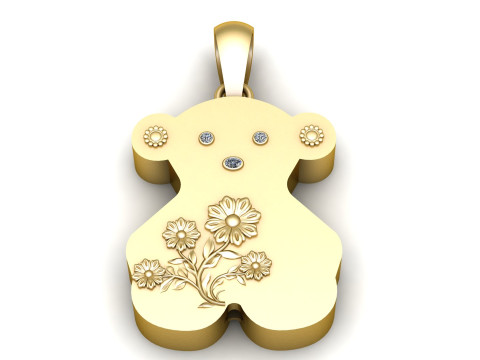 Bear Necklace Tous pendant 3D Print Model