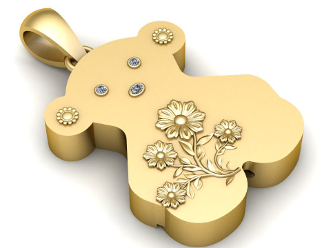 Bear Necklace Tous pendant 3D Print Model